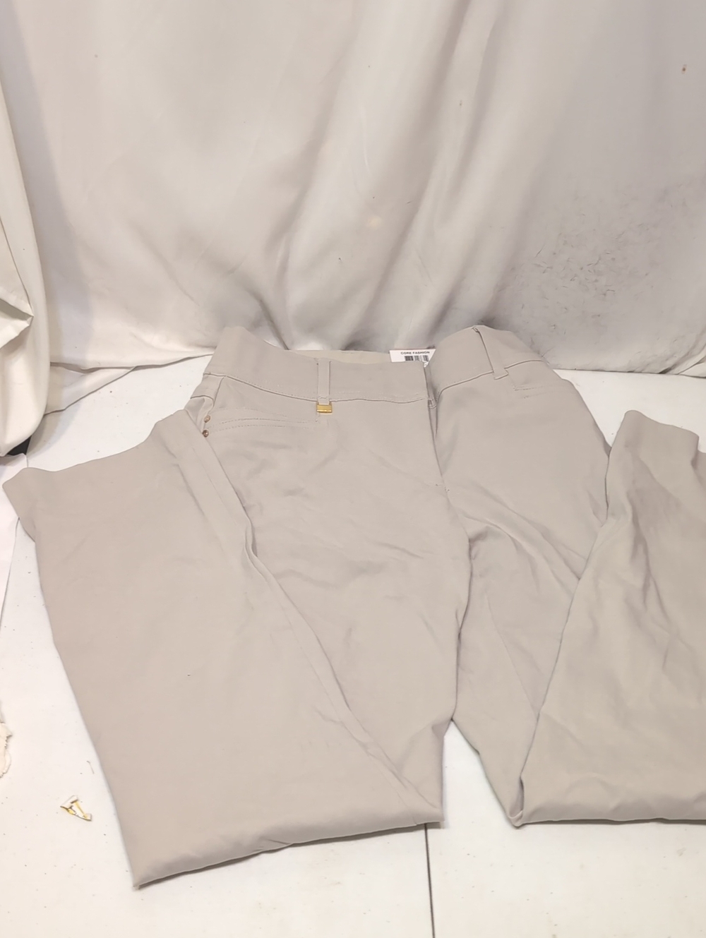 JM Collection Stretch Chino Trousers in Light Taupe Comfort Waistband 2P NWT